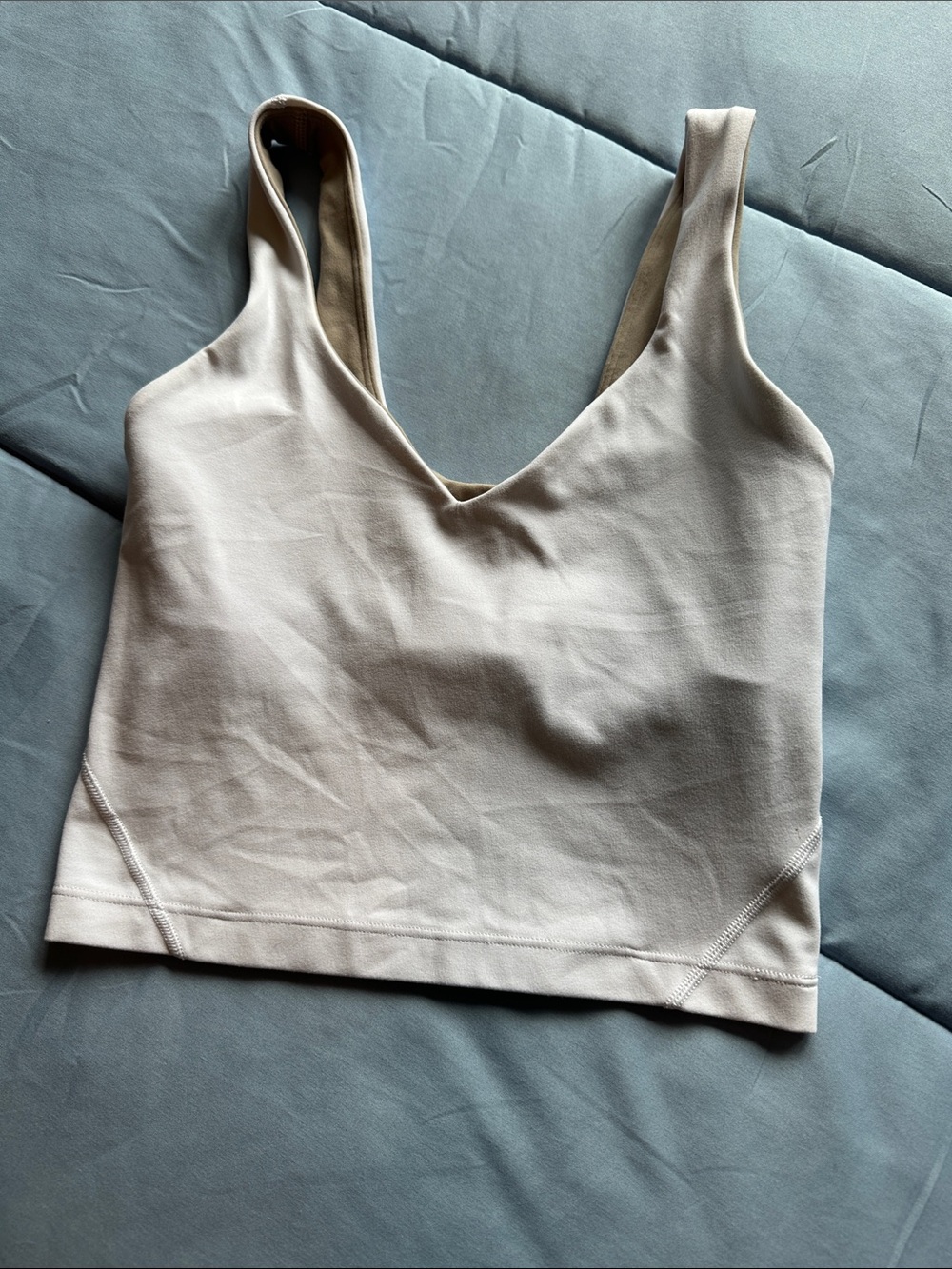lululemon athletica White V-Neck Cropped Tank